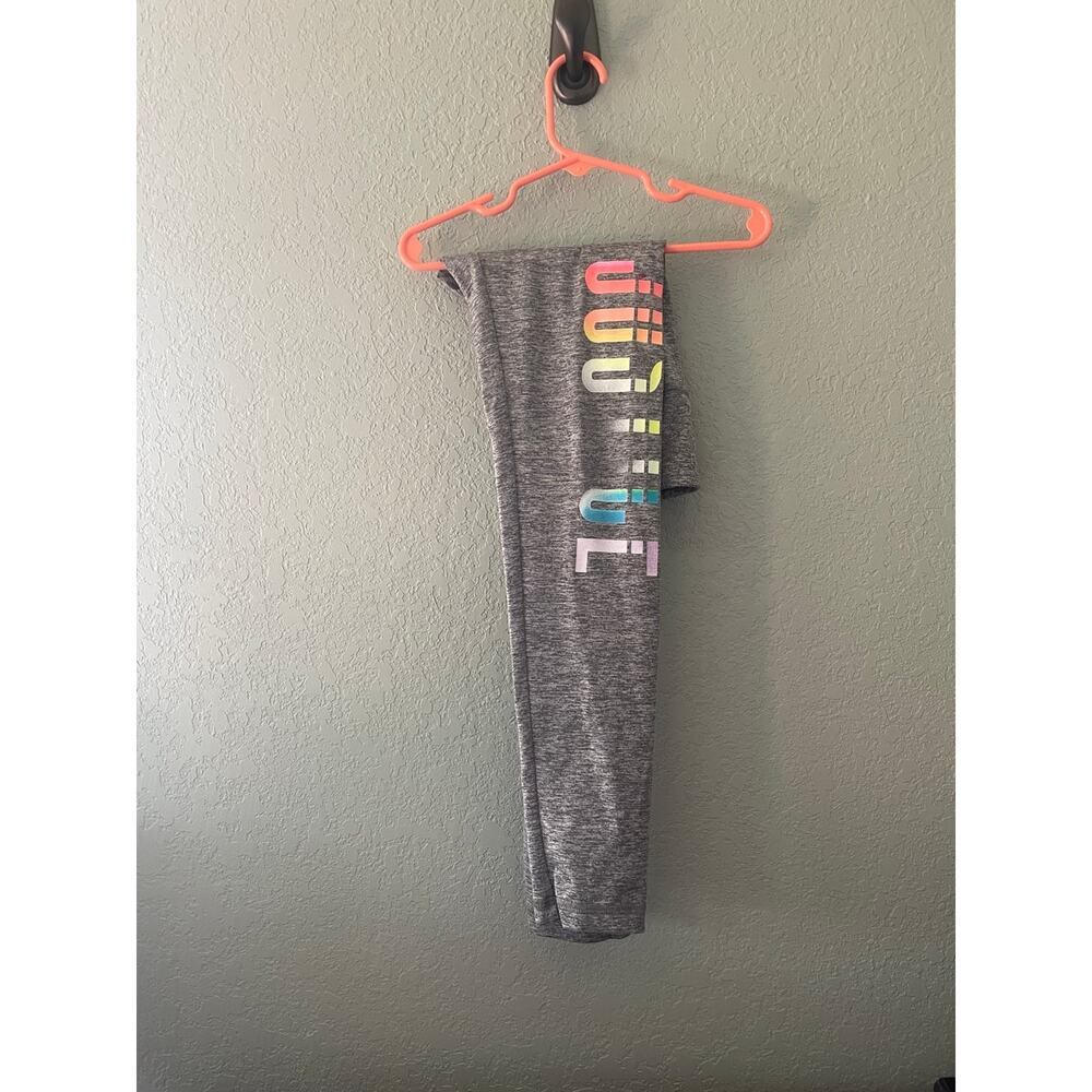 Justice Girls leggings size 10 Gray Rainbow